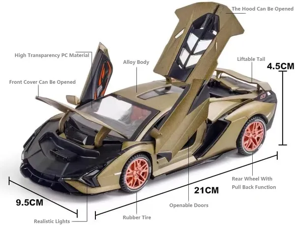 Matte_Olive_1/24_Die_Cast_Lamborghini_Sian_Fkp_37_Model_Toy_Car_With_Light_And_Sound,_Pull_Back_Vehicles_Toy_Car_For_Toddlers_Boys_Girls_Birthday_Gift_Matte_Olive