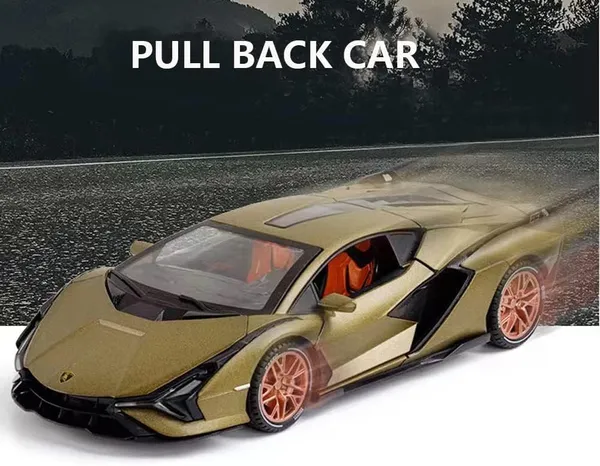 Matte_Olive_1/24_Die_Cast_Lamborghini_Sian_Fkp_37_Model_Toy_Car_With_Light_And_Sound,_Pull_Back_Vehicles_Toy_Car_For_Toddlers_Boys_Girls_Birthday_Gift_Matte_Olive