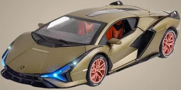 Matte_Olive_1/24_Die_Cast_Lamborghini_Sian_Fkp_37_Model_Toy_Car_With_Light_And_Sound,_Pull_Back_Vehicles_Toy_Car_For_Toddlers_Boys_Girls_Birthday_Gift_Matte_Olive