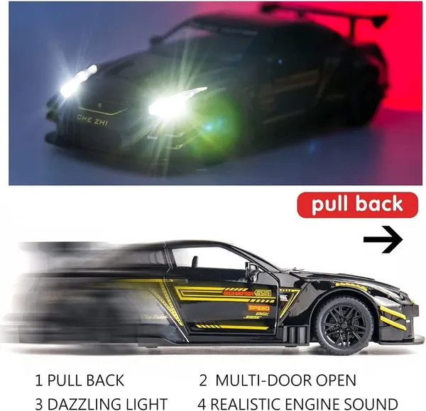 Black_1/24_Scale_Compatible_For_Nissan_Gtr_Model_Car_Toy,_Zinc_Alloy_Pull_Back_Toy_Car_With_Sound_And_Light_For_Kids_Boy_Girl_Gift_Gtr_Black