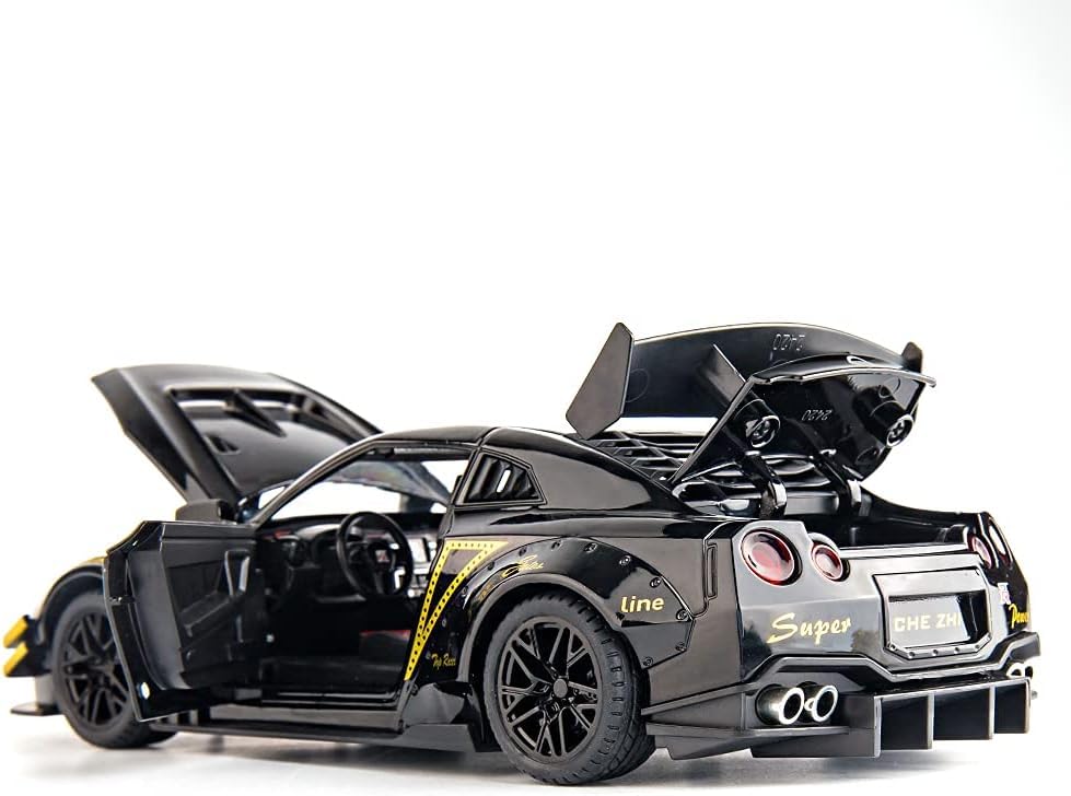 Black_1/24_Scale_Compatible_For_Nissan_Gtr_Model_Car_Toy,_Zinc_Alloy_Pull_Back_Toy_Car_With_Sound_And_Light_For_Kids_Boy_Girl_Gift_Gtr_Black