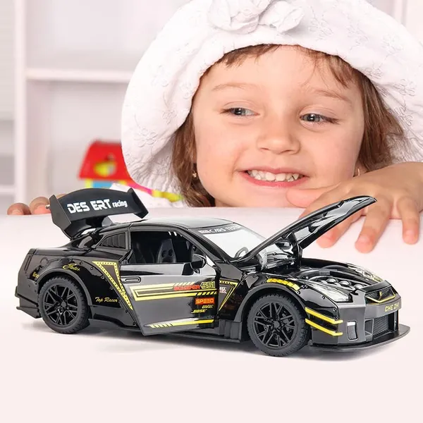 Black_1/24_Scale_Compatible_For_Nissan_Gtr_Model_Car_Toy,_Zinc_Alloy_Pull_Back_Toy_Car_With_Sound_And_Light_For_Kids_Boy_Girl_Gift_Gtr_Black