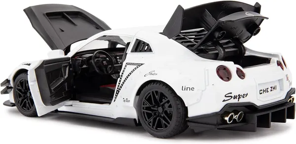 Gtr_White_1/24_Scale_Compatible_For_Nissan_Gtr_Model_Car_Toy,_Zinc_Alloy_Pull_Back_Toy_Car_With_Sound_And_Light_For_Kids_Boy_Girl_Gift_Gtr_White