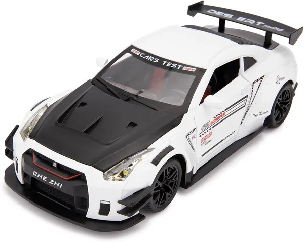 Gtr_White_1/24_Scale_Compatible_For_Nissan_Gtr_Model_Car_Toy,_Zinc_Alloy_Pull_Back_Toy_Car_With_Sound_And_Light_For_Kids_Boy_Girl_Gift_Gtr_White