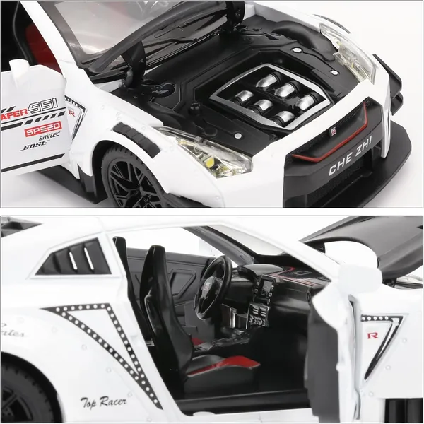 Gtr_White_1/24_Scale_Compatible_For_Nissan_Gtr_Model_Car_Toy,_Zinc_Alloy_Pull_Back_Toy_Car_With_Sound_And_Light_For_Kids_Boy_Girl_Gift_Gtr_White