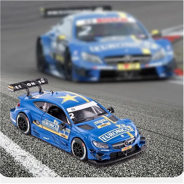 Multicolor_1:43_Scale_Die-Cast_Mercedes-Benz_Dtm_Racing_Model_Car_Toy_With_Tray,_Collectible_Metal_Toy_Car_With_Openable_Doors,Light,Sound_&_Pull-Back_Action(Colour_As_Per_Stock)