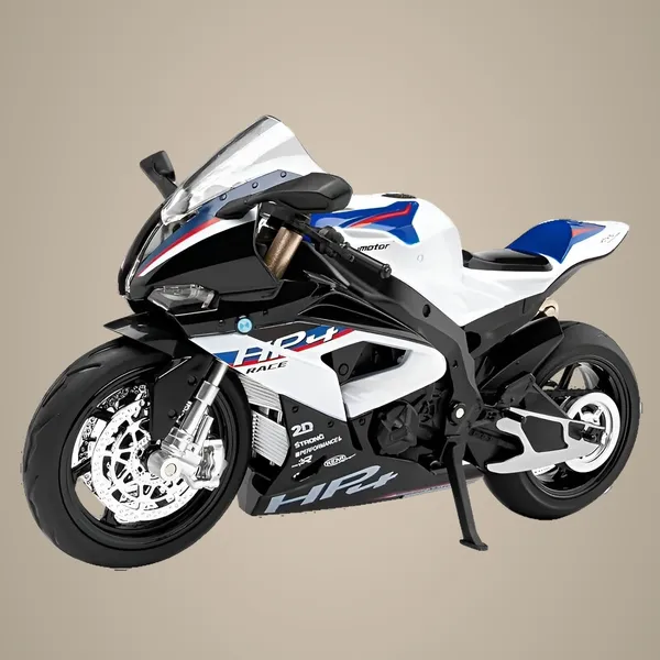 White_&_Black_1:12_Scale_Hp4_Race_Diecast_Motorcycle_Model_Realistic_Collectible_Toy_Bike,_Kickstand_&_Detailed_Graphics_Perfect_For_Collectors_&_Gift_For_Bike_Lovers(Assorted_Colours)