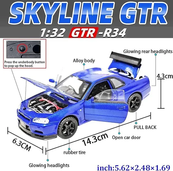Blue_1/32_Skyline_Gtr_R34_Model_Car_Die-Cast_Toy_Cars_Metal_Model_Car_Toys_With_Light_And_Sound_Pull_Back_Collectible_Model_For_Children_Age_3_+_Year_Old_Festival_Gift_Silver,Blue