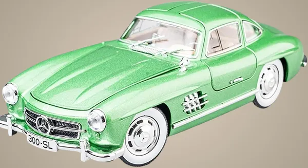 Green_1:24_Scale_Mercedes-Benz_300Sl_Die-Cast_Model_Car_Pull_Back_Action,_Realistic_Sound_&_Light_Effects,_Metal_Body,_Collector_Toy_Vehicle_For_Kids_&_Adults_Green