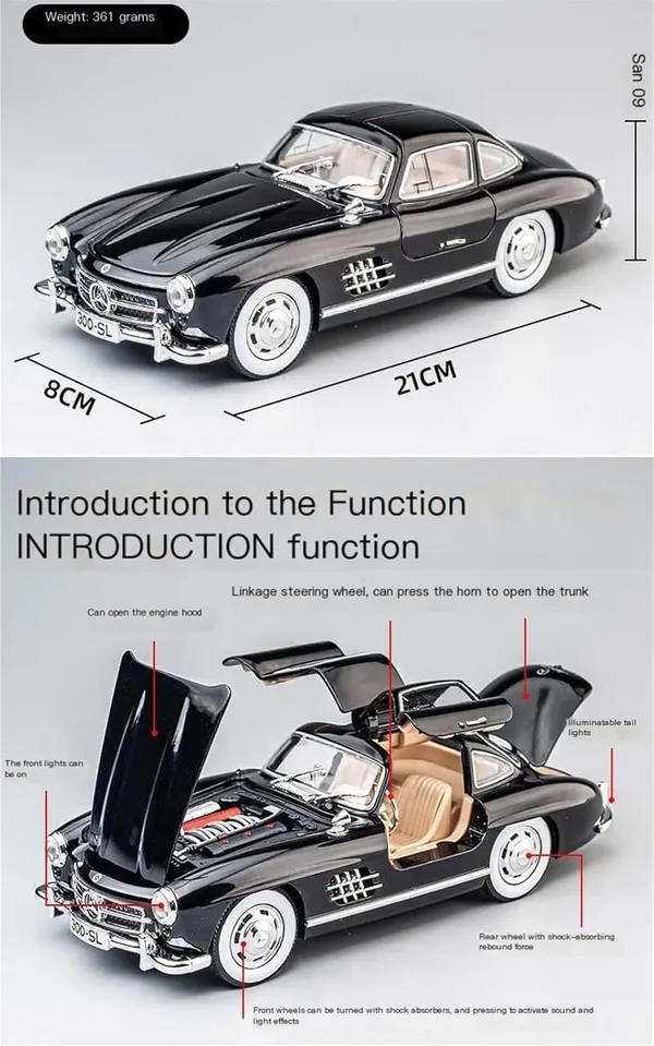 Red_1:24_Scale_Mercedes-Benz_300Sl_Die-Cast_Model_Car_Pull_Back_Action,_Realistic_Sound_&_Light_Effects,_Metal_Body,_Collector_Toy_Vehicle_For_Kids_&_Adults_Red