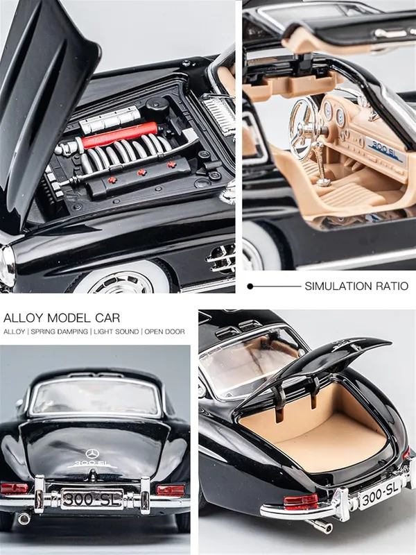Red_1:24_Scale_Mercedes-Benz_300Sl_Die-Cast_Model_Car_Pull_Back_Action,_Realistic_Sound_&_Light_Effects,_Metal_Body,_Collector_Toy_Vehicle_For_Kids_&_Adults_Red