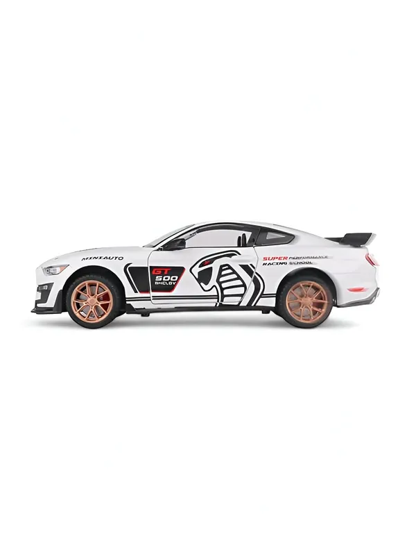 White_1:32_Scale_Shelby_Gt500_Die-Cast_Model_Car_Blue_Metal_Toy_Car_With_Lights,_Sound_&_Openable_Doors_Pull_Back_Action_Collectible_Vehicle_White_Color