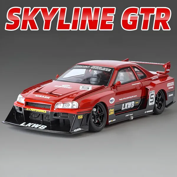 Red_1:24_Nissan_Skyline_Gt-R_R34_Diecast_Model_Car_Liberty_Walk_Modified_Jdm_Toy_Vehicle_With_Lights_&_Sounds,_Pull_Back_Action,_For_Kids_&_Collectors_Red