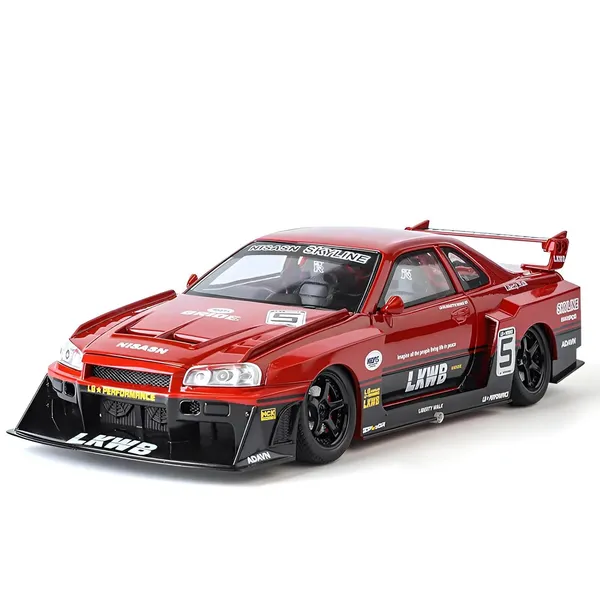 Red_1:24_Nissan_Skyline_Gt-R_R34_Diecast_Model_Car_Liberty_Walk_Modified_Jdm_Toy_Vehicle_With_Lights_&_Sounds,_Pull_Back_Action,_For_Kids_&_Collectors_Red