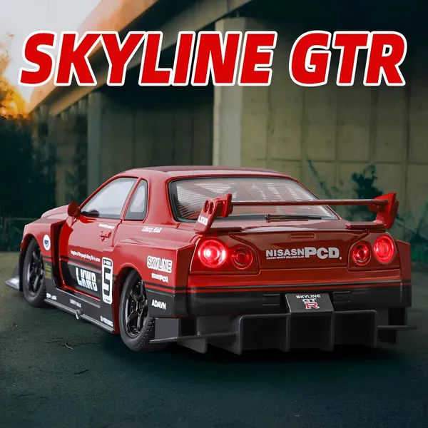Red_1:24_Nissan_Skyline_Gt-R_R34_Diecast_Model_Car_Liberty_Walk_Modified_Jdm_Toy_Vehicle_With_Lights_&_Sounds,_Pull_Back_Action,_For_Kids_&_Collectors_Red