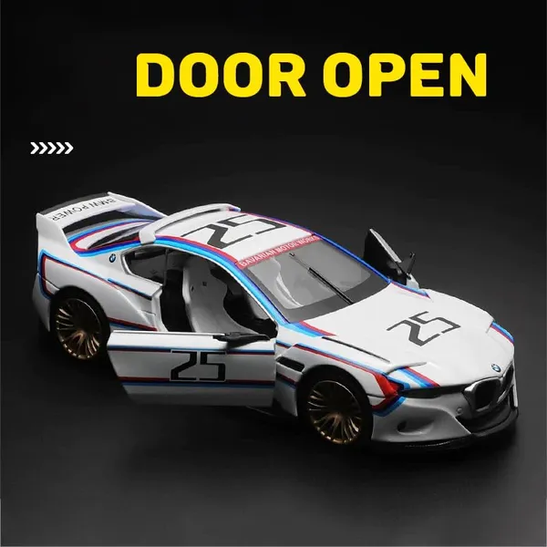 White_1:34_3.0_Csl_Hommage_R_Scale_Die-Cast_Model_Car_With_Music_&_Sound_Effects,_White
