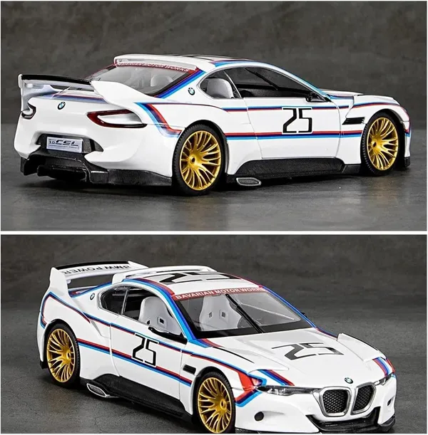 White_1:34_3.0_Csl_Hommage_R_Scale_Die-Cast_Model_Car_With_Music_&_Sound_Effects,_White