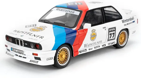 White_1/24_M3_Model_Car_In_Painted_Design,_Die-Cast_Aluminium_Toy_Car_With_Sound_And_Light_Function_And_Pull_Back_Function,_Collector'S_Model,_Gift_For_Children_White
