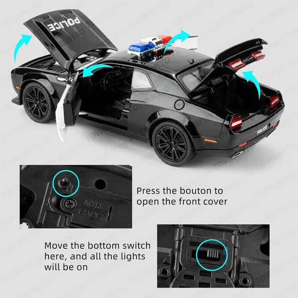 Black_1:24_Dodge_Challenger_Srt_Hellcat_Die?Cast_Police_Car_Model_For_Boys,With_Lights_&_Sounds_-_Pull?Back,_Openable_Doors_-_Collectible_Toy_Gift_For_Kids_3-12,_Black