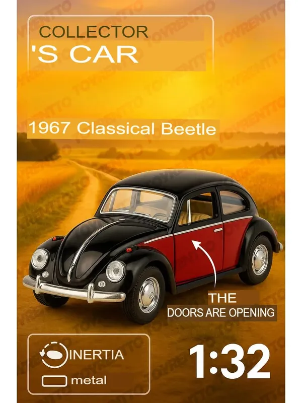 Black_Burgundy_1:32_Scale_1967_Classic_Beetle_Die-Cast_Car_Model_-_Inertia-Powered_Metal_Toy_Vehicle_With_Opening_Doors_-_Vintage_Collectible_For_Kids_&_Adults_Black_Burgundy