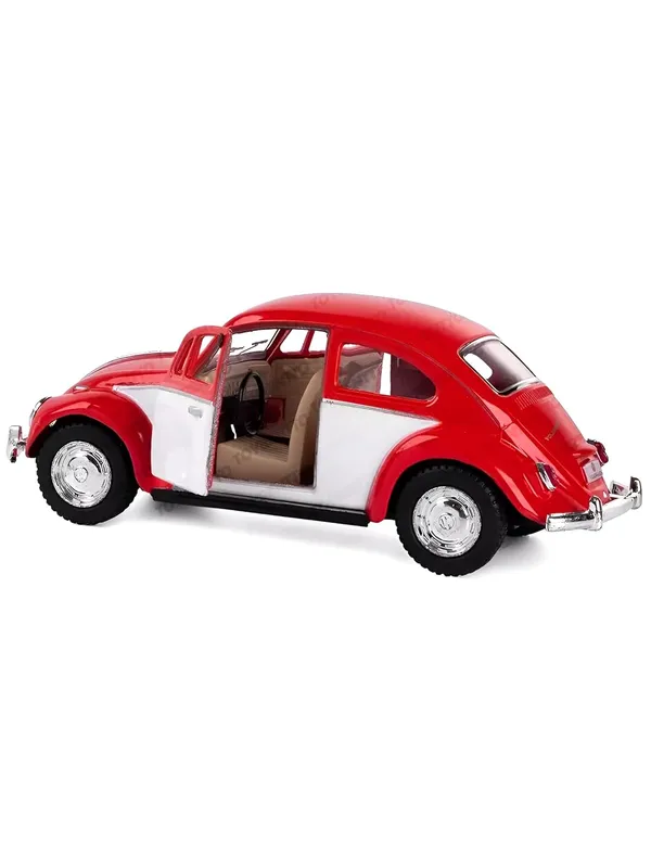 Red_White_1:32_Scale_1967_Classic_Beetle_Die-Cast_Car_Model_-_Inertia-Powered_Metal_Toy_Vehicle_With_Opening_Doors_-_Vintage_Collectible_For_Kids_&_Adults_Red_White