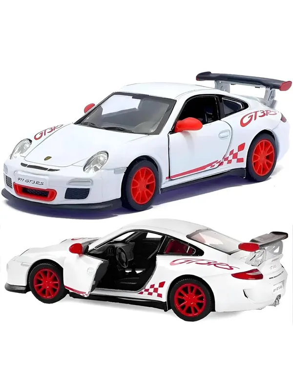 White_1:36_Porschee_Gt3_Rs_2010_Alloy_Sports_Car_Model_-_Diecast_Metal_Pull_Back_Toy_With_Openable_Doors,_Inertia_Action,_Collectible_Car_For_Kids_&_Adults-White