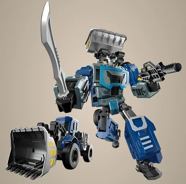 Multicolor_8_Inch_2_In_1_Transforming_Loader_Truck_Robot_Toy_Construction_Vehicle_To_Warrior_Action_Figure_|_Durable_Abs_Plastic_Collectible_Gift_For_Kids_6+