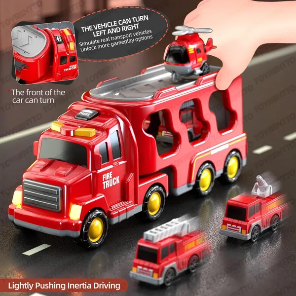 Multicolor_5_In_1_Friction_Powered_Firefighter_Truck_Toy_Set_With_Music_Montessori_Educational_Carrier_&_Four_Armored_Vehicles,_Light-Up_Sounds,_Fun_Birthday_Gift_For_Kids_3+