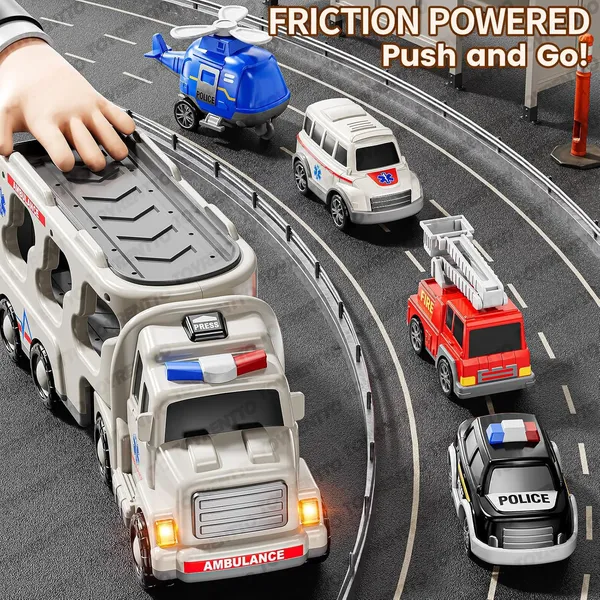 Multicolor_5_In_1_Friction_Powered_Ambulance_Truck_Toy_Set_With_Music_Montessori_Educational_Carrier_&_Four_Armored_Vehicles,_Light-Up_Sounds,_Fun_Birthday_Gift_For_Kids_3+