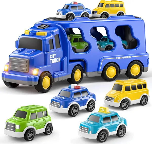 Blue_Truck_5-In-1_Friction-Powered_Firefighter_Truck_Toy_Set_With_Music_Montessori_Educational_Carrier_&_Four_Armored_Vehicles,_Light-Up_Sounds,_Fun_Birthday_Gift_For_Kids_3+