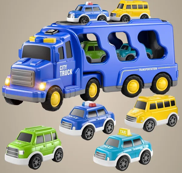 Blue_Truck_5-In-1_Friction-Powered_Firefighter_Truck_Toy_Set_With_Music_Montessori_Educational_Carrier_&_Four_Armored_Vehicles,_Light-Up_Sounds,_Fun_Birthday_Gift_For_Kids_3+