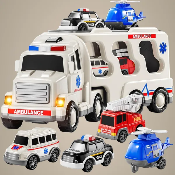 Multicolor_5-In-1_Friction-Powered_Dazzle_Truck_Toy_Set_With_Music_Montessori_Educational_Carrier_&_Four_Armored_Vehicles,_Light-Up_Sounds,_Fun_Birthday_Gift_For_Kids_3+