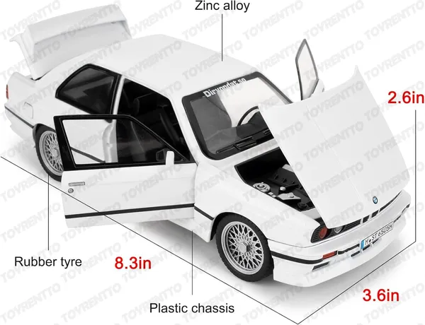 White_1:24_Bmw_M3_Die-Cast_Alloy_Model_Car_-_Pull_Back_Toy_Car_With_Sound_&_Light,_Realistic_Collectible_Car_For_Kids_&_Adults-White