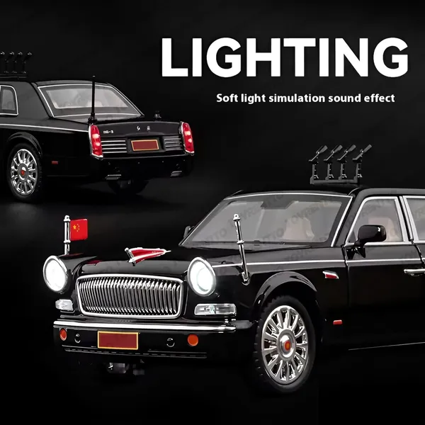 Multicolor_1:24_Scale_Black_Hongqi_Limousine_Diecast_Model_Car_Alloy_Body,_Opening_Doors,_Light_&_Sound,_Pull_Back_Toy_With_Built-In_Engine_&_Realistic_Interior_For_Kids_And_Collectors
