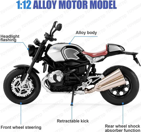 Grey_1:12_Scale_Bmw_R_Ninet_Die-Cast_Bike_Model_With_Light_&_Sound_-_Pull_Back_Toy_Motorcycle_For_Kids_&_Collectors_Grey