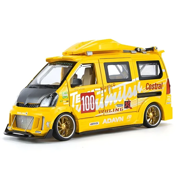 Yellow_1:24_Wuling_Hongguang_Graffiti_Racing_Van_Toy_Die-Cast_Model_Bus_With_Light,_Sound_Door_Open_&_Pull_Back_Action,Mini_Van_Toy_For_Kids_&_Collectors_Yellow