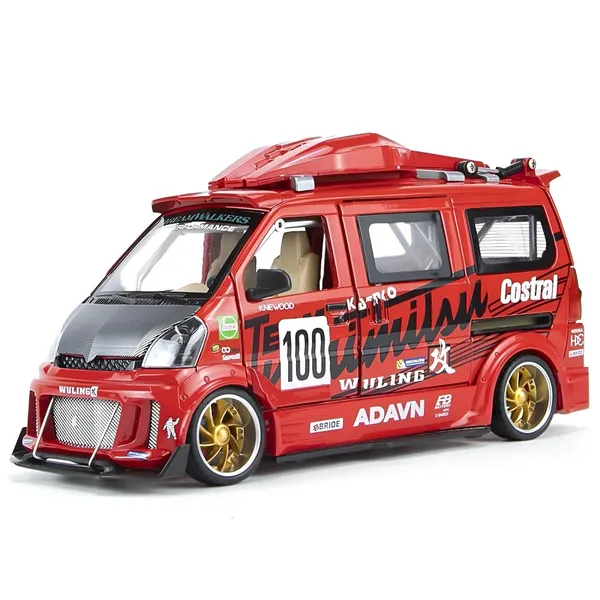 Red_1:24_Wuling_Hongguang_Graffiti_Racing_Van_Toy_Die-Cast_Model_Bus_With_Light,_Sound_Door_Open_&_Pull_Back_Action,Mini_Van_Toy_For_Kids_&_Collectors_Red