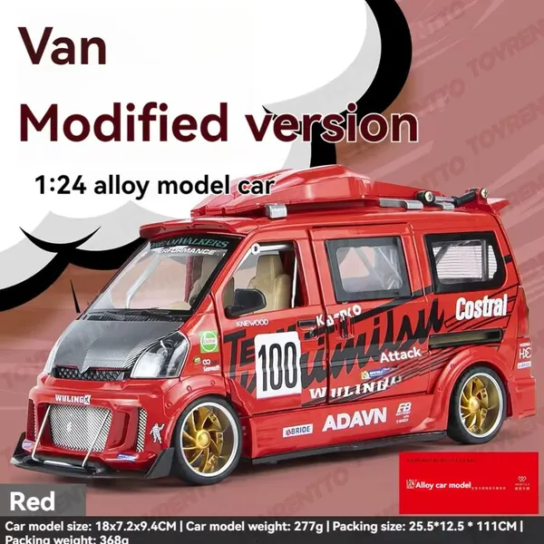 Red_1:24_Wuling_Hongguang_Graffiti_Racing_Van_Toy_Die-Cast_Model_Bus_With_Light,_Sound_Door_Open_&_Pull_Back_Action,Mini_Van_Toy_For_Kids_&_Collectors_Red