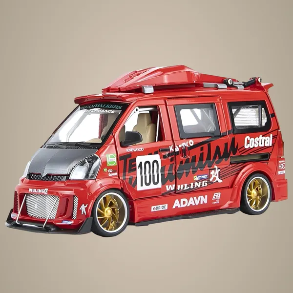 Red_1:24_Wuling_Hongguang_Graffiti_Racing_Van_Toy_Die-Cast_Model_Bus_With_Light,_Sound_Door_Open_&_Pull_Back_Action,Mini_Van_Toy_For_Kids_&_Collectors_Red