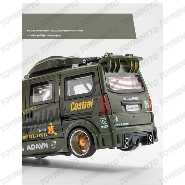 Green_1:24_Wuling_Hongguang_Graffiti_Racing_Van_Toy_Die-Cast_Model_Bus_With_Light,_Sound_Door_Open_&_Pull_Back_Action,Mini_Van_Toy_For_Kids_&_Collectors_Green