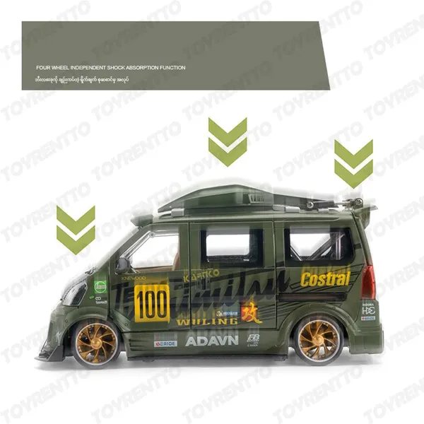 Green_1:24_Wuling_Hongguang_Graffiti_Racing_Van_Toy_Die-Cast_Model_Bus_With_Light,_Sound_Door_Open_&_Pull_Back_Action,Mini_Van_Toy_For_Kids_&_Collectors_Green