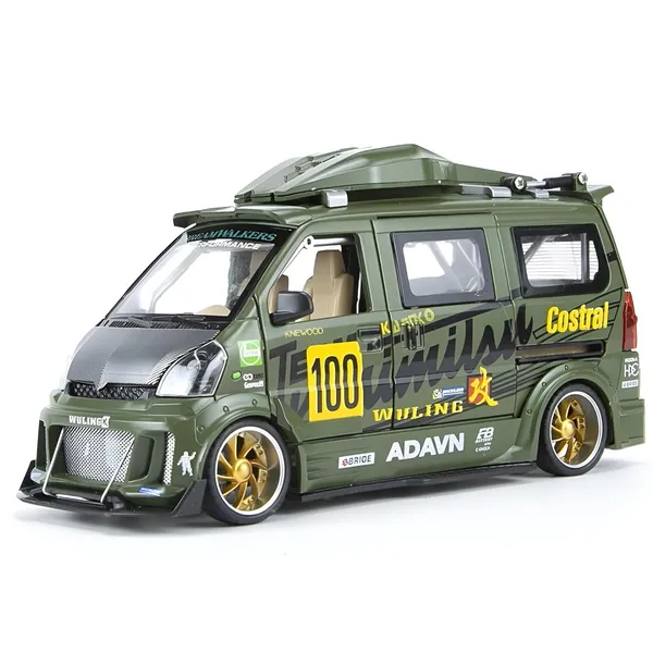 Green_1:24_Wuling_Hongguang_Graffiti_Racing_Van_Toy_Die-Cast_Model_Bus_With_Light,_Sound_Door_Open_&_Pull_Back_Action,Mini_Van_Toy_For_Kids_&_Collectors_Green