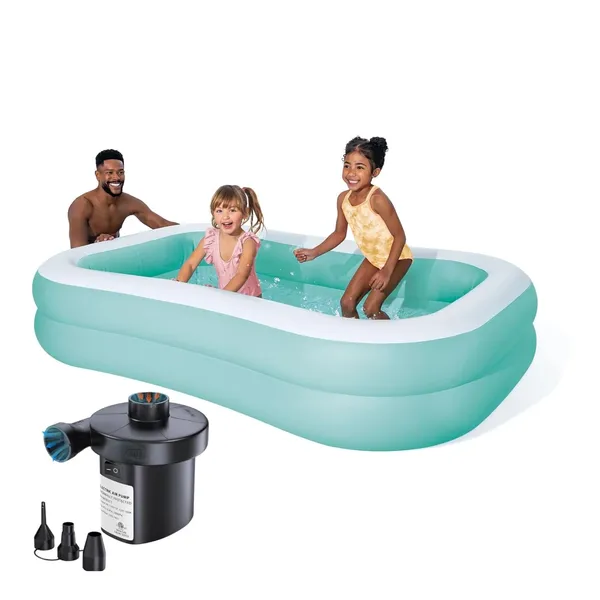 Multicolor_7.5Ft_Inflatable_Family_Swimming_Pool_With_Electric_Air_Pump_|_Large,_Durable_Blow-Up_Pool_For_Kids_&_Adults,_Easy_To_Inflate,_Leakproof_&_Perfect_For_Backyard_Summer_Fun