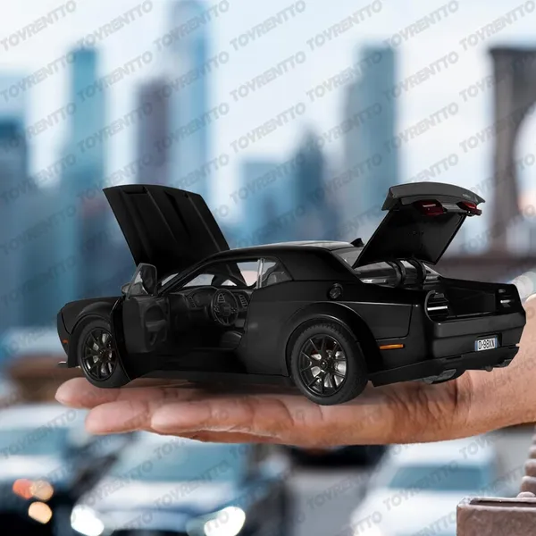 Black_1:24_Dodge_Challenger_Srt_Hellcat_Die-Cast_Car_Toy_Pull_Back_Muscle_Car_With_Led_Lights,_Realistic_Engine_Sound,_Horn_In_Steering,Metal_Model_Vehicle_For_Boys,_Kids_&_Collectors