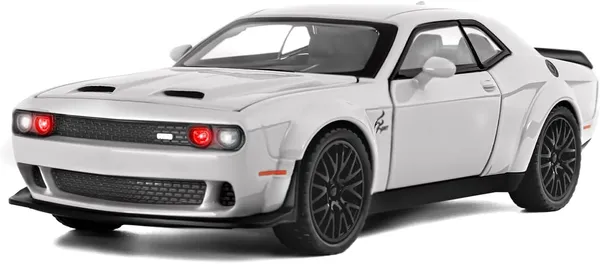 Grey_1:24_Dodge_Challenger_Srt_Hellcat_Die-Cast_Car_Toy_Pull_Back_Muscle_Car_With_Led_Lights,_Realistic_Engine_Sound,_Horn_In_Steering,Metal_Model_Vehicle_For_Boys,_Kids_&_Collectors