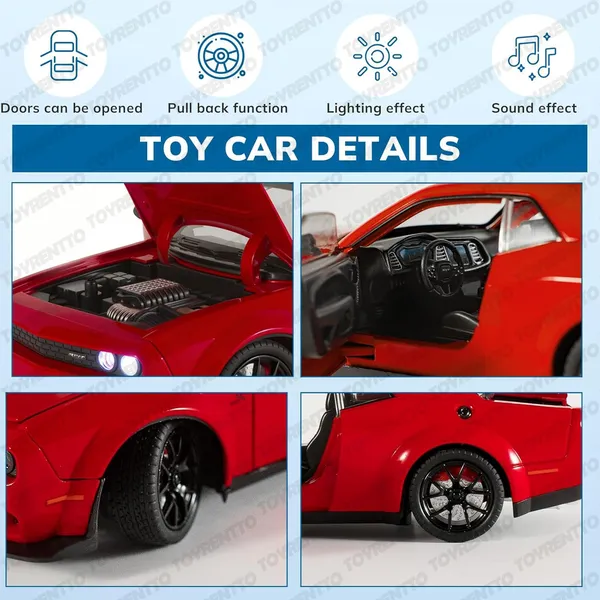 Red_1:24_Dodge_Challenger_Srt_Hellcat_Die-Cast_Car_Toy_Pull_Back_Muscle_Car_With_Led_Lights,_Realistic_Engine_Sound,_Horn_In_Steering,Metal_Model_Vehicle_For_Boys,_Kids_&_Collectors
