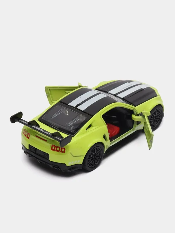 White_Green_1:36_Mustang_Gt_Diecast_Model_Toy_Carrealistic_Pull-Back_Sports_Car_With_Openable_Doors_Premium_Metal_Toy_For_Kids_&_Collectors_White_Green