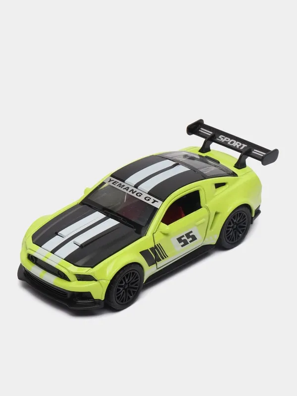 White_Green_1:36_Mustang_Gt_Diecast_Model_Toy_Carrealistic_Pull-Back_Sports_Car_With_Openable_Doors_Premium_Metal_Toy_For_Kids_&_Collectors_White_Green