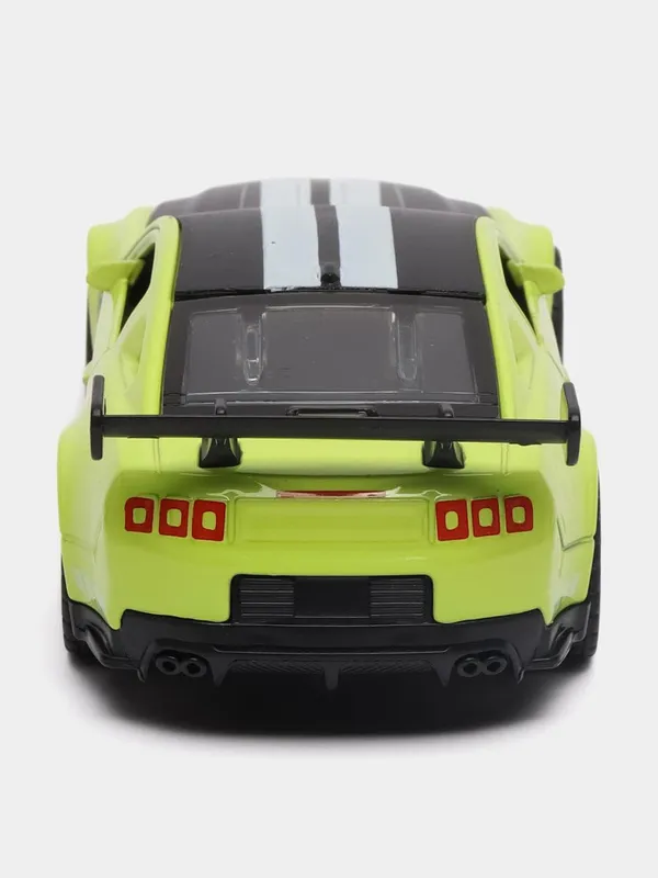 White_Green_1:36_Mustang_Gt_Diecast_Model_Toy_Carrealistic_Pull-Back_Sports_Car_With_Openable_Doors_Premium_Metal_Toy_For_Kids_&_Collectors_White_Green