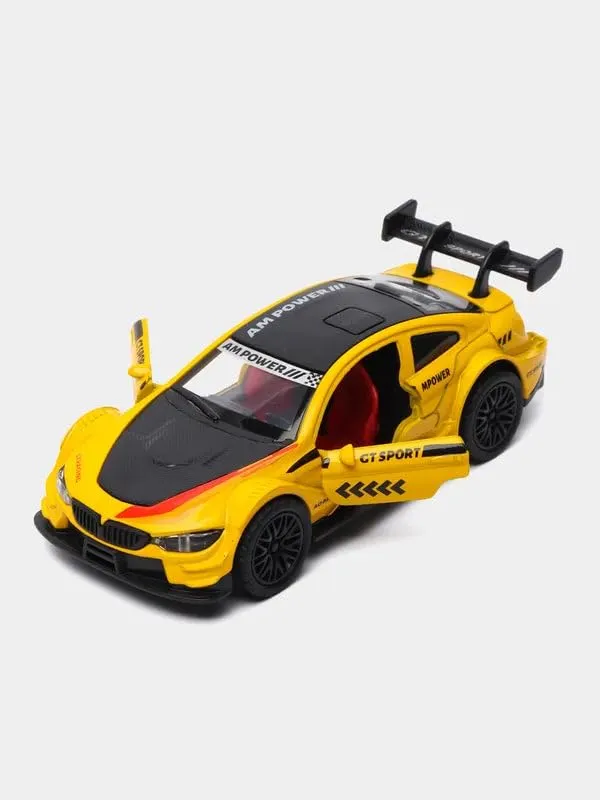 Yellow_&_Black_1:32_Scale_M4_Diecast_Toy_Car_For_Kids_Gt_Sport_Racing_Model_With_Openable_Doors_&_Pullback_Action_Yellow_Black_Gt